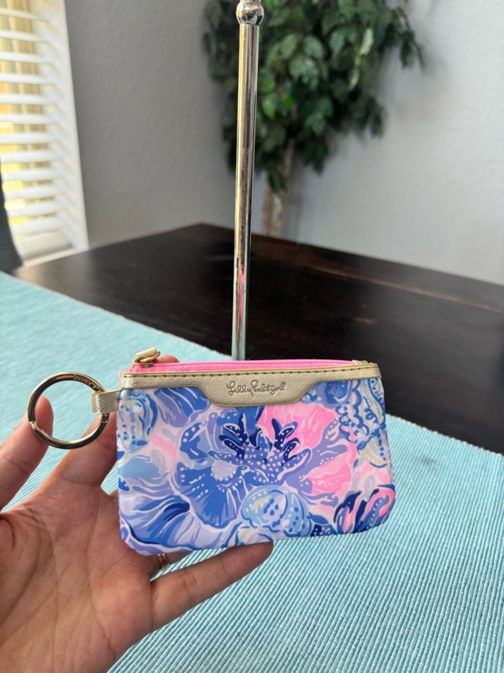 Lilly Pulitzer Floral Keyring Coin Pouch ID case